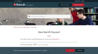 New NemID Keycard – e-Boks user support