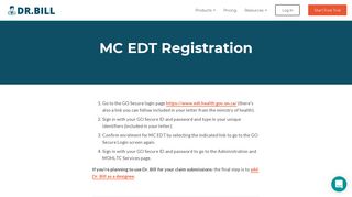 MC EDT Registration - Medical Billing App - Dr. Bill