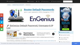 EnGenius Default Password, Login & IP List (updated January 2019 ...