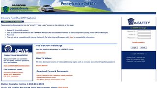 Welcome to PennDOTs e-SAFETY Application e-SAFETY Log-in ...