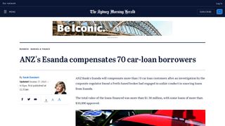 ANZ's Esanda compensates 70 car-loan borrowers