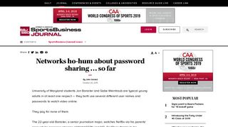 Networks ho-hum about password sharing … so far