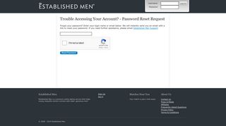 Forgot your password? - Established Men
