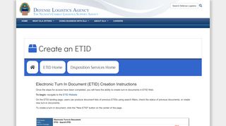 Create ETID - Defense Logistics Agency