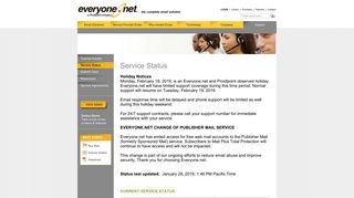 Everyone.net Email Service Status