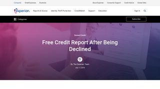 Free Credit Report After Being Declined | Experian