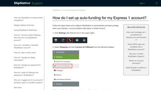 How do I set up auto-funding for my Express 1 account? – ShipStation