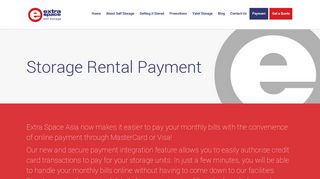 Storage Rental Payment - Extra Space Asia Singapore