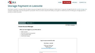 Pay Online Option | Extra Space Leesville - Self-Storage