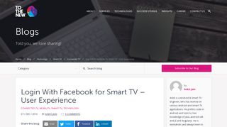 Login With Facebook for Smart TV – User Experience | TO THE NEW ...