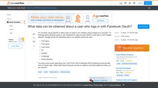 What data can be obtained about a user who logs in with Facebook ...