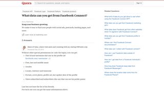 What data can you get from Facebook Connect? - Quora