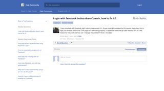 Login with facebook button doesn't work, how to fix it? | Facebook Help ...