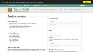 Create an account to manage your faucets | FaucetHub - Bitcoin ...