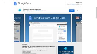 FAX.PLUS - Fax your document - Google Docs add-on - Google Chrome