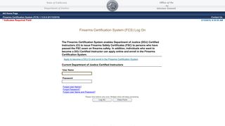 Firearms Certification System (FCS)