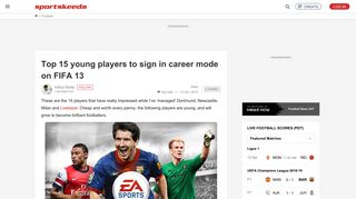 Top 15 young players to sign in career mode on FIFA 13 - Sportskeeda