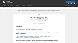 WebDirect Login by URL | FileMaker Community