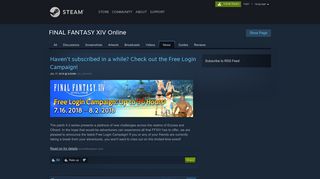 FINAL FANTASY XIV Online :: Haven't subscribed in a while? Check ...