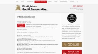 Internet Banking - Firefighters Credit Co-operative