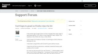 Can't login to gmail on Firefox v54.0 64-bit | Firefox Support Forum ...