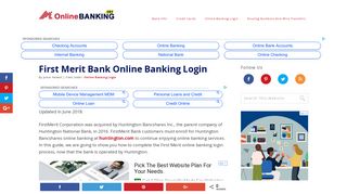 First Merit Bank Online Banking Login | OnlineBanking101.com