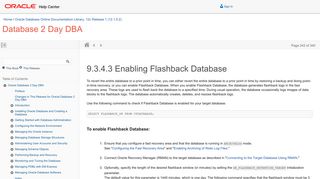 Enabling Flashback Database - Oracle Docs