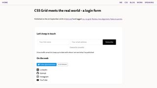 CSS Grid meets the real world - a login form - Rachel Andrew