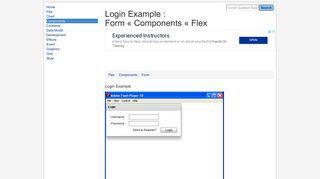 Login Example : Form « Components « Flex - Java2s