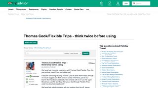 Thomas Cook/Flexible Trips - think twice before using - Holiday ...