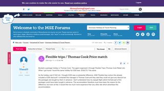 Flexible trips / Thomas Cook Price match - MoneySavingExpert.com ...