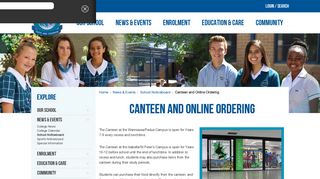 Canteen and Online Ordering - St Mary MacKillop College