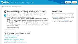 Fly Buys FAQs | How do I sign in to my Fly Buys account?