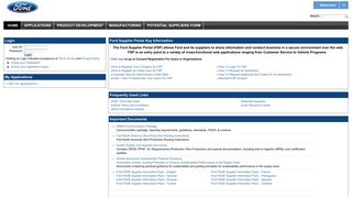 Ford Supplier Portal: Home