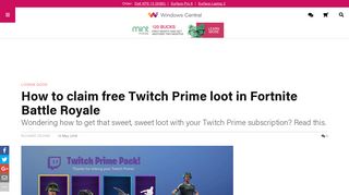 How to claim free Twitch Prime loot in Fortnite Battle Royale | Windows ...
