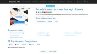 Foundationeaccess member login Results For Websites Listing