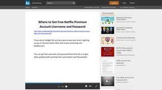 Get Free Netflix Login Username and Password - SlideShare