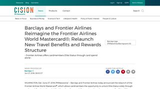 Barclays and Frontier Airlines Reimagine the Frontier Airlines World ...