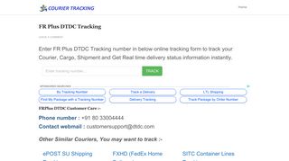 FR Plus DTDC Tracking - Trackmycourier.com
