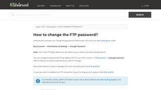 How to change the FTP password? - SiteGround
