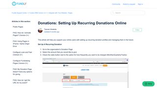 Donations: Setting Up Recurring Donations Online – Fundly Support ...