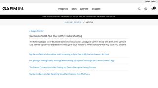 Garmin Connect App Bluetooth Troubleshooting | Garmin Support
