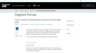 Login window not displaying on garmin connect login page | Firefox ...