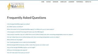 FAQs - Georgia WebMBA