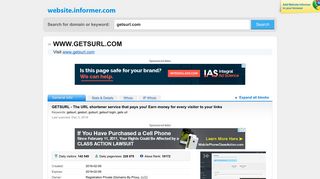 getsurl.com at WI. GETSURL - The URL shortener service that pays ...