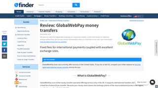 GlobalWebPay online money transfers review January 2019 | finder.com