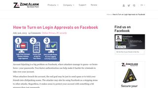 How to Turn on Login Approvals on Facebook - ZoneAlarm
