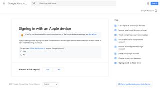 Signing in with an Apple device - Google Account Help - Google Support