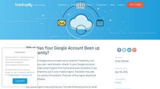 What Has Your Google Account Been up to Recently? - Backupify