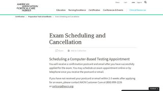 Exam Scheduling and Cancellation - AACN